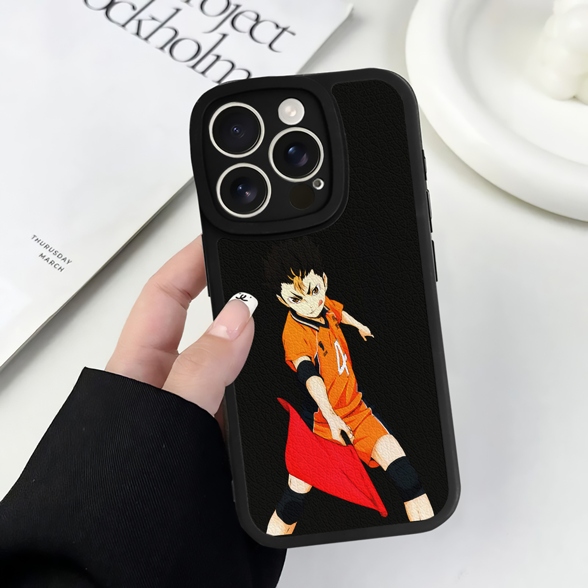 （画像用） ハイキュー!! Haikyu!! 【iPhone 16シリーズ対応】シリコンスマホケース（レザー調） 材質：シリコン